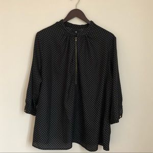 👚Worthington LS Zip Neck Top